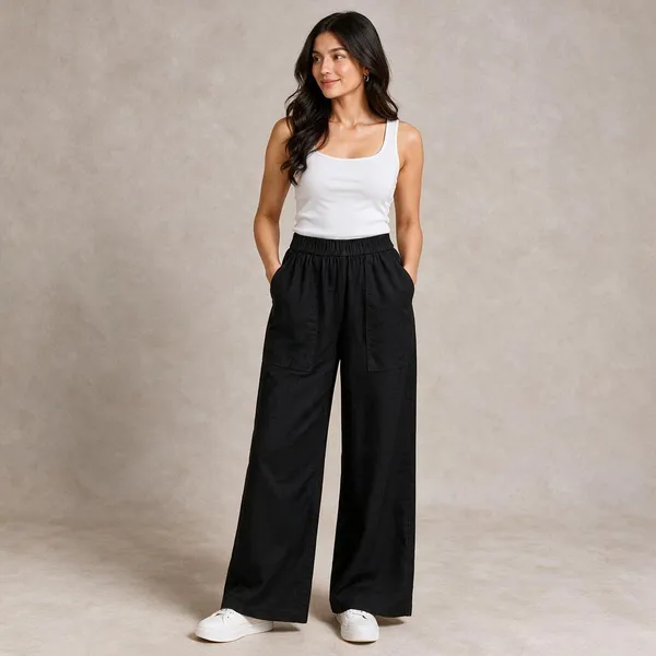 Black_Cotton_Flex_Wide_Leg_Trousers_For_Women