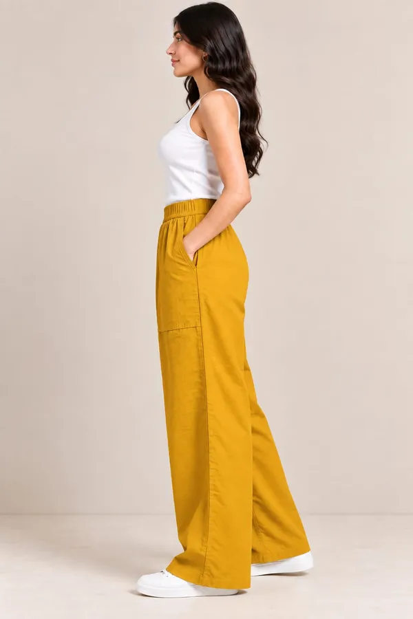 Mustard_Cotton_Flex_Wide_Leg_Trousers_For_Women