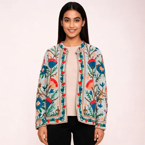 Grey_Floral_Embroidered_Full_Sleeve_Zip_Up_Jacket_For_Women