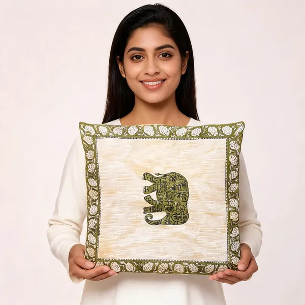 Cotton_Elephant_Motif_Cream_Square_Cushion_Cover