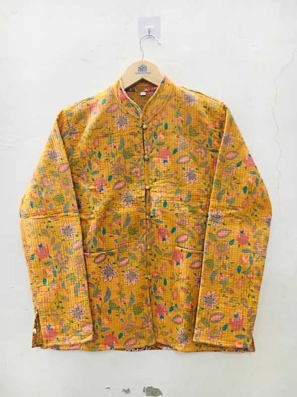 Mustard_Cotton_Floral_Paisley_Print_Mandarin_Collar_Jacket_For_Women