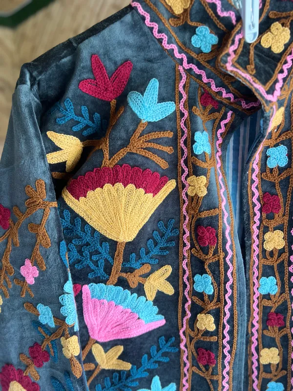 Teal_Denim_Floral_Embroidered_Jacket_For_Women