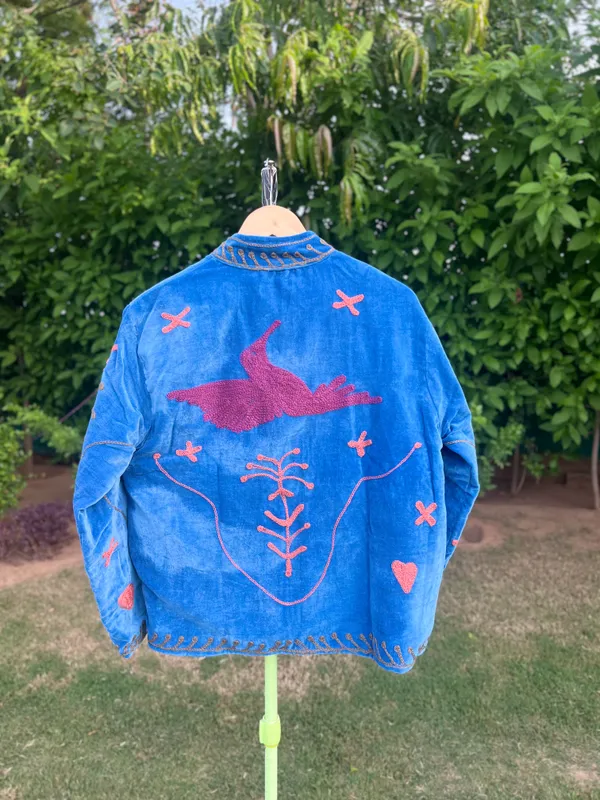 Blue_Velvet_Embroidered_Jacket_For_Women