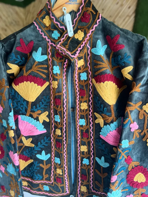 Teal_Denim_Floral_Embroidered_Jacket_For_Women
