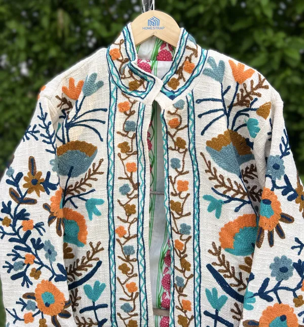 White_Floral_Embroidered_Open_Front_Ethnic_Jacket_For_Women