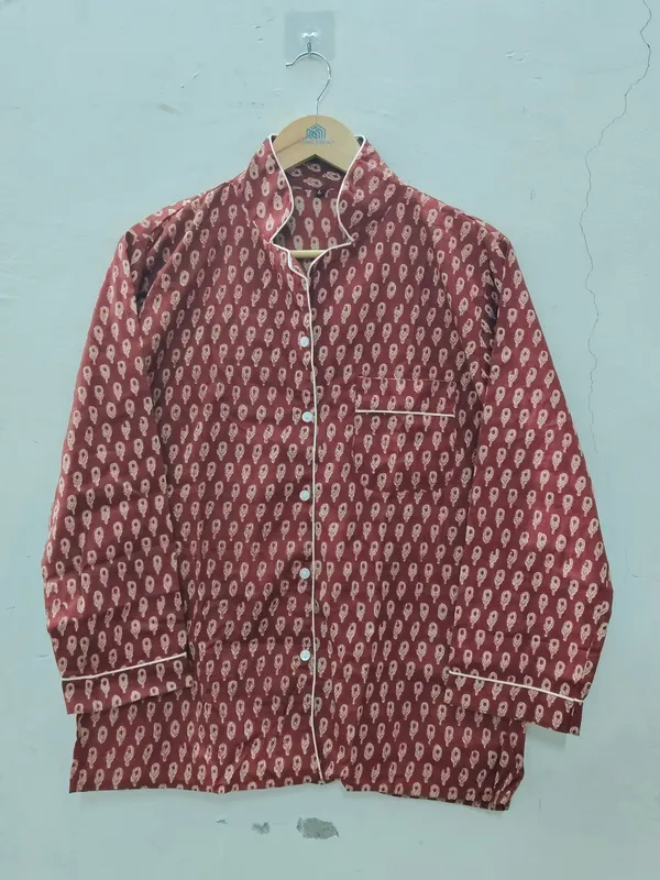 Maroon_Cotton_Printed_Regular_Fit_Night_Suit_For_Women