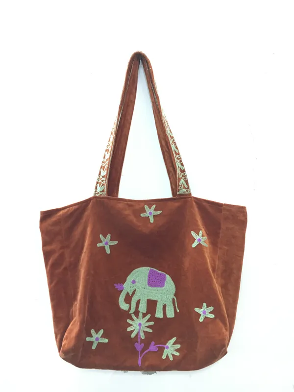 Brown_Velvet_Embroidered_Tote_Bag_For_Women
