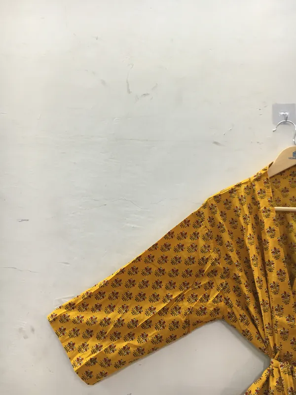 Mustard_Cotton_Floral_Print_Tie_Waist_Kimono_Robe_For_Women