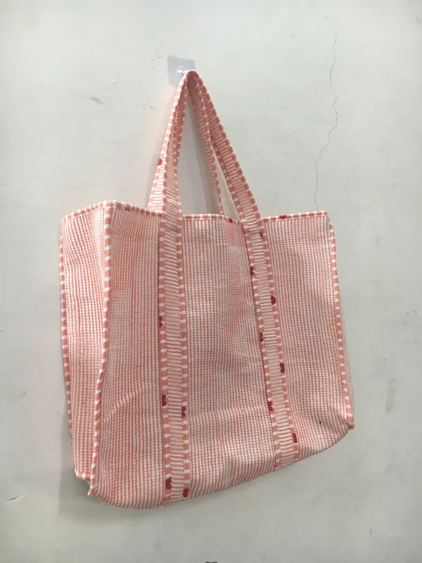 Pink_Cotton_Woven_Checked_Tote_Bag_For_Women