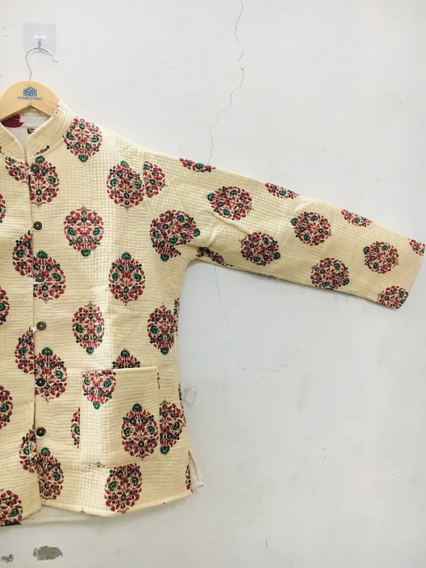 Cream_Cotton_Quilted_Floral_Printed_Jacket_For_Women
