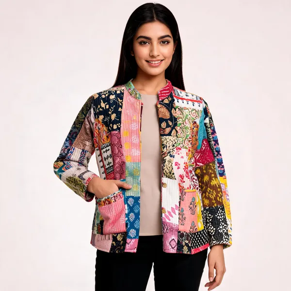 Multicolour_Cotton_Relaxed_Patchwork_Jacket_For_Women