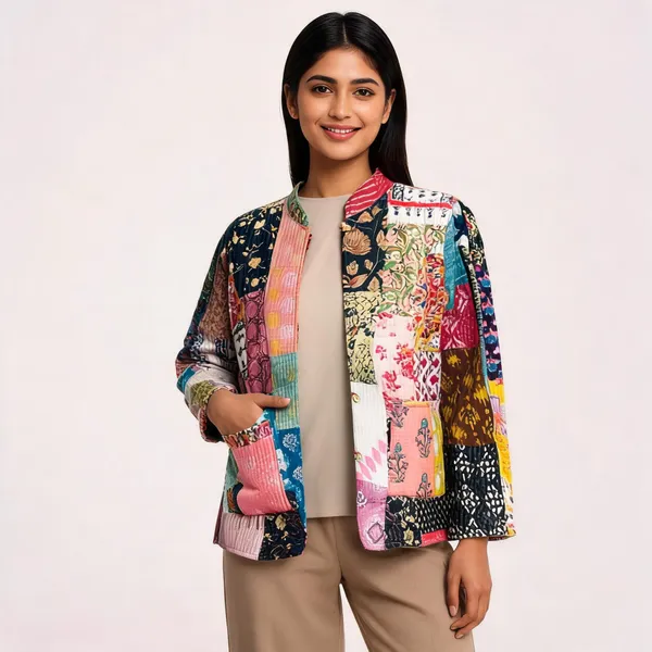 Multicolour_Cotton_Relaxed_Patchwork_Jacket_For_Women