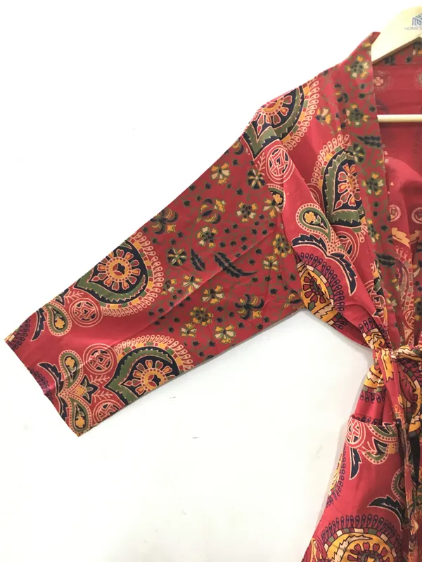 Maroon_Cotton_Paisley_Print_Tie_Waist_Kimono_Robe_For_Women