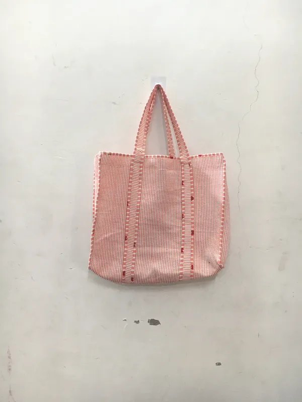Pink_Cotton_Woven_Checked_Tote_Bag_For_Women