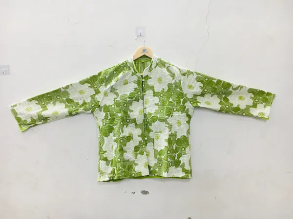 Green_Cotton_Floral_Print_Mandarin_Collar_Kurta_For_Women