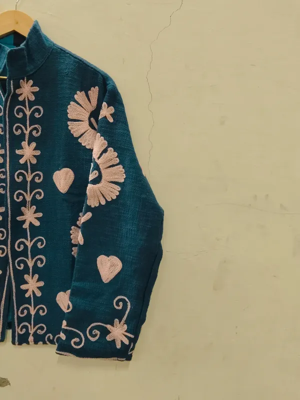 Teal_Floral_Embroidered_Full_Sleeve_Jacket_For_Women