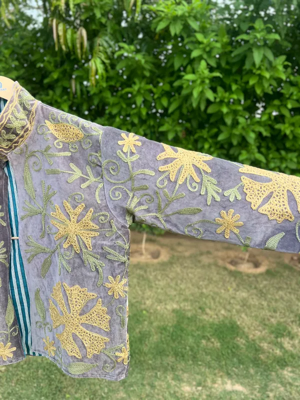 Grey_Velvet_Embroidered_Bandhgala_Jacket_For_Women