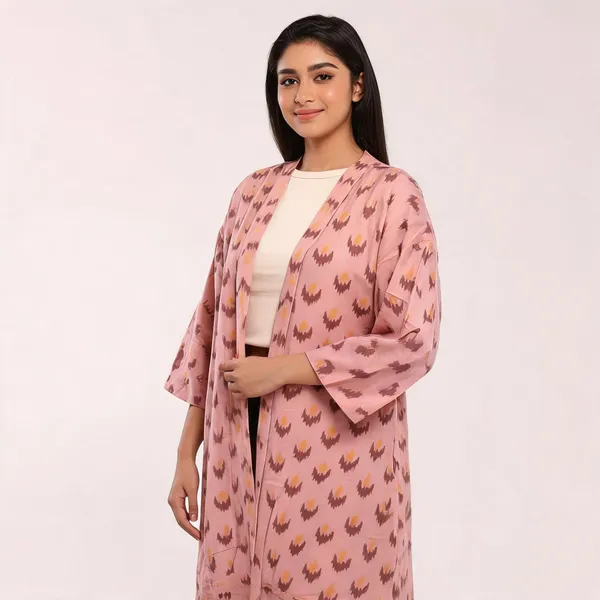 Pink_Cotton_Floral_Print_Relaxed_Fit_Kimono_Robe_For_Women