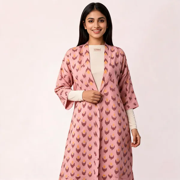 Pink_Cotton_Floral_Print_Relaxed_Fit_Kimono_Robe_For_Women