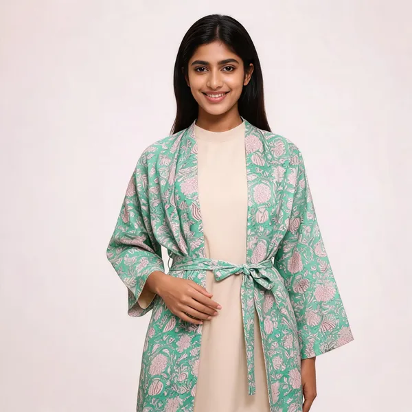 Mint_Green_Cotton_Floral_Print_Kimono_Robe_For_Women