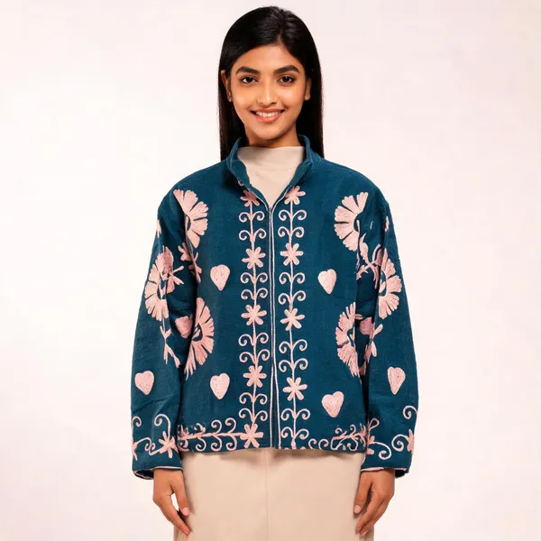 Teal_Floral_Embroidered_Full_Sleeve_Jacket_For_Women