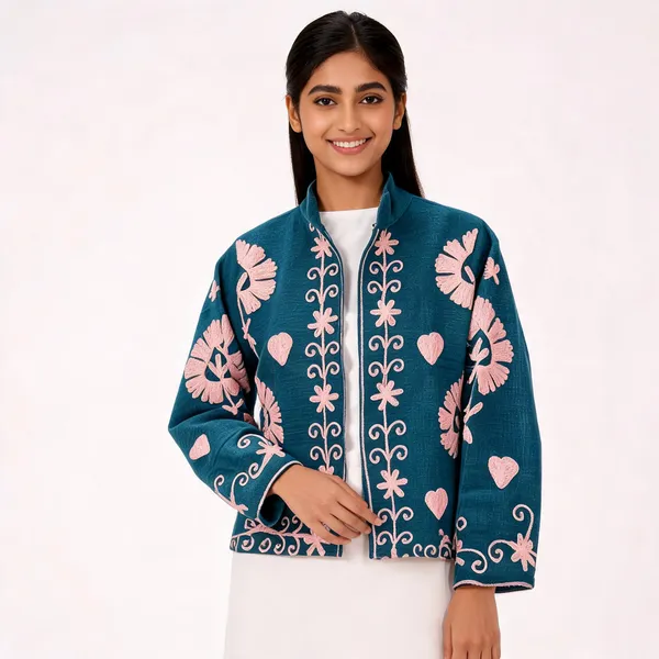 Teal_Floral_Embroidered_Full_Sleeve_Jacket_For_Women