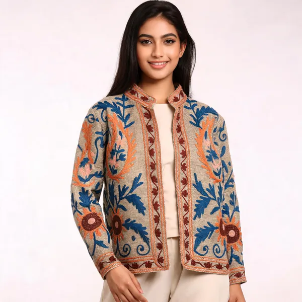 Beige_Floral_Embroidered_Full_Sleeve_Ethnic_Jacket_For_Women