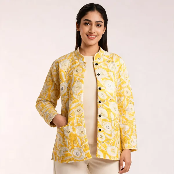 Yellow_Cotton_Floral_Printed_Jacket_For_Women