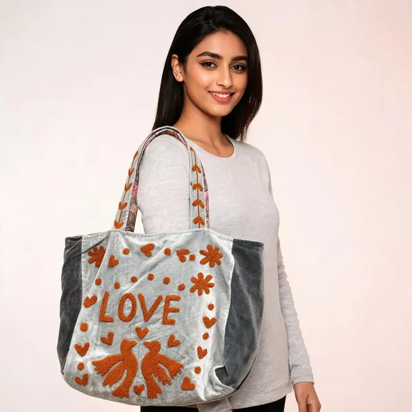 Grey_Velvet_Printed_Tote_Bag_For_Women