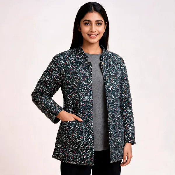 Black_Cotton_Floral_Print_Regular_Fit_Kurta_For_Women