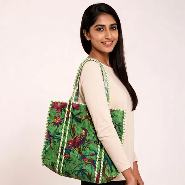 Green_Cotton_Floral_Printed_Tote_Bag_For_Women