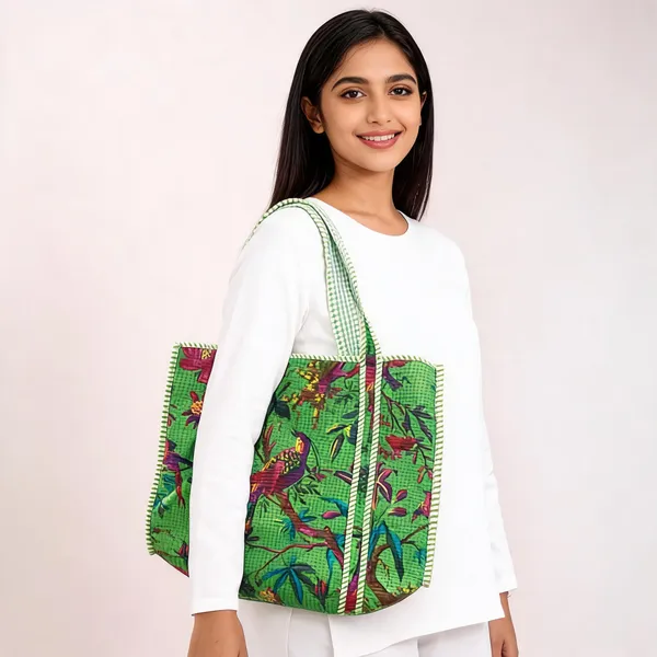 Green_Cotton_Floral_Printed_Tote_Bag_For_Women