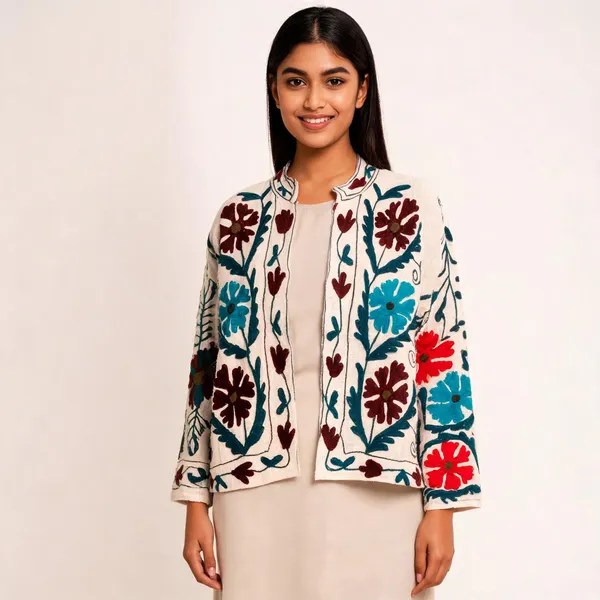 White_Floral_Embroidered_Full_Sleeve_Ethnic_Jacket_For_Women