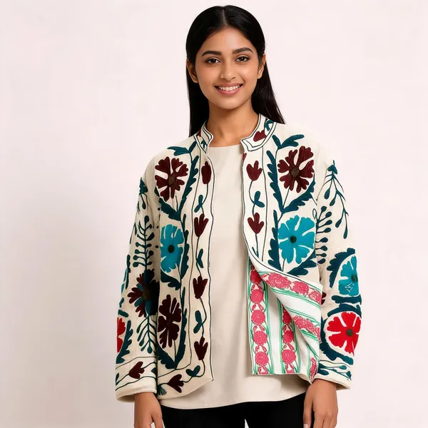 White_Floral_Embroidered_Full_Sleeve_Ethnic_Jacket_For_Women