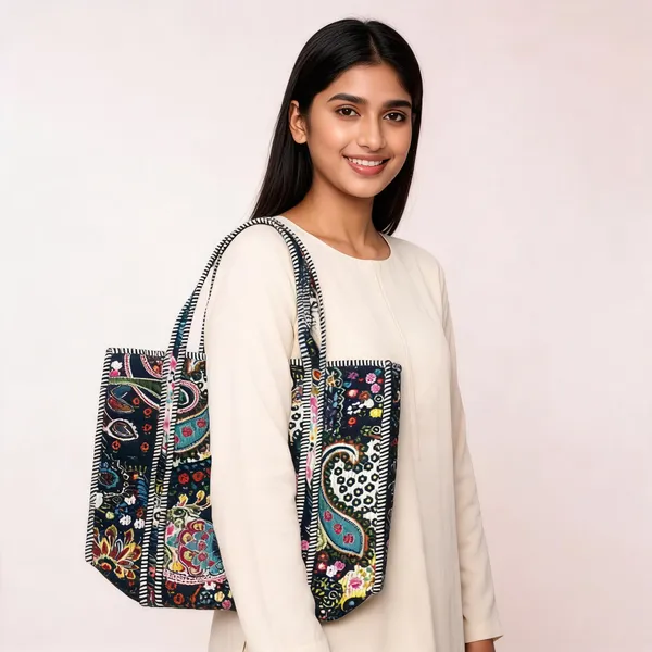 Multicolour_Cotton_Paisley_Floral_Quilted_Tote_Bag_For_Women