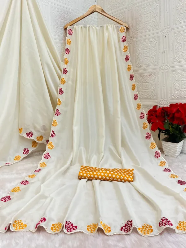 White_Vichitra_Silk_Saree_For_Women