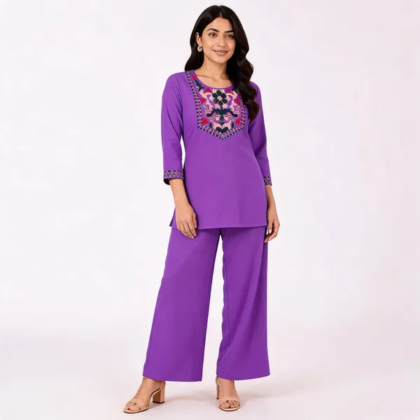 Purple_Cotton_Kurta_Palazzo_Set_For_Women