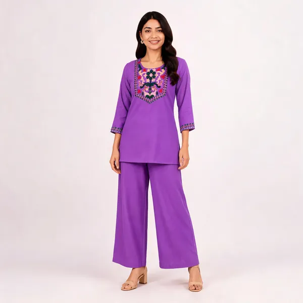 Purple_Cotton_Kurta_Palazzo_Set_For_Women