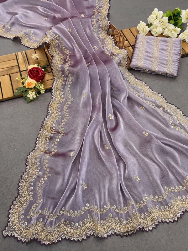 Lavender_Chiffon_Saree_For_Women