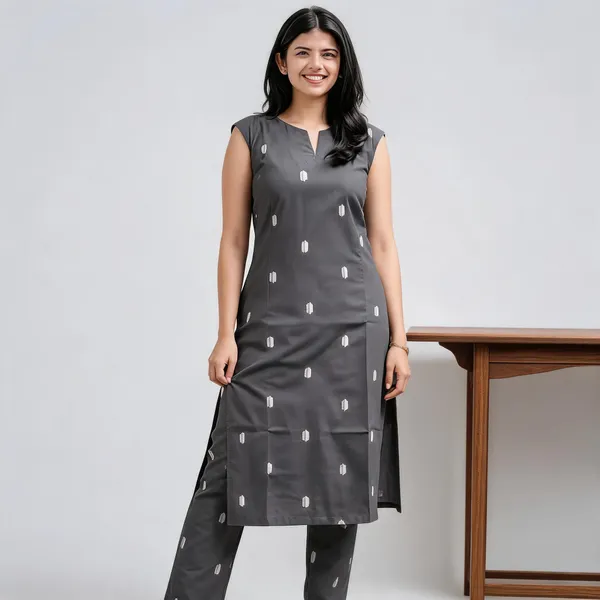 Grey_Cotton_Kurta_Set_For_Women