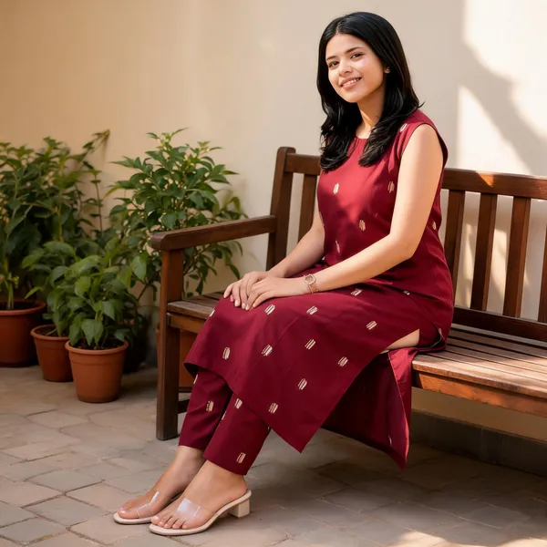 Maroon_Cotton_Kurta_Set_For_Women