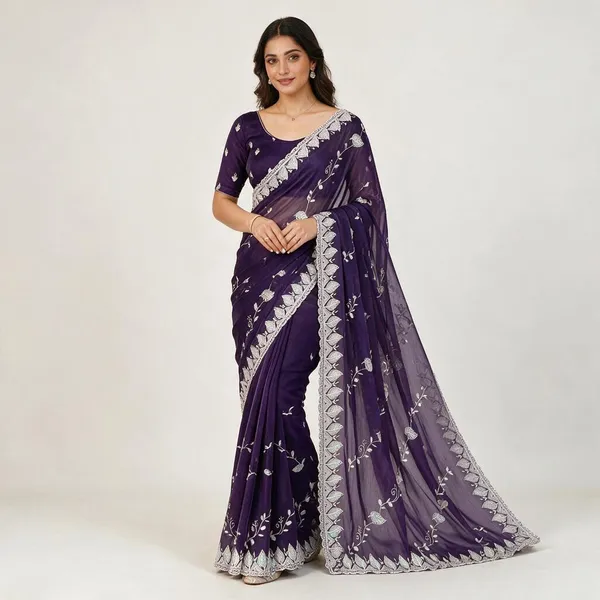 Purple_Chiffon_Saree_For_Women