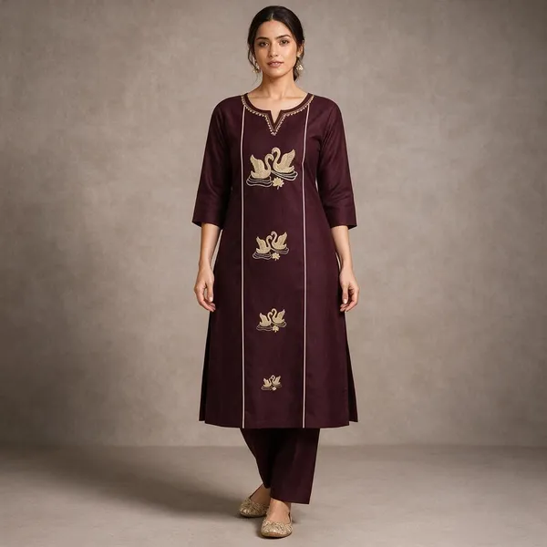 Green_Cotton_Kurta_Pant_Set_For_Women
