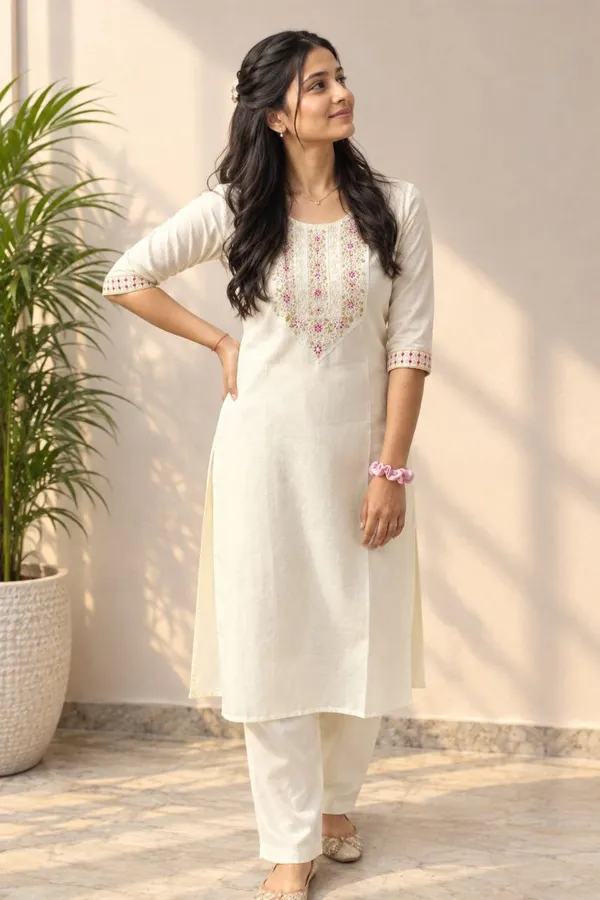 Off_White_Cotton_Kurta_Set_For_Women