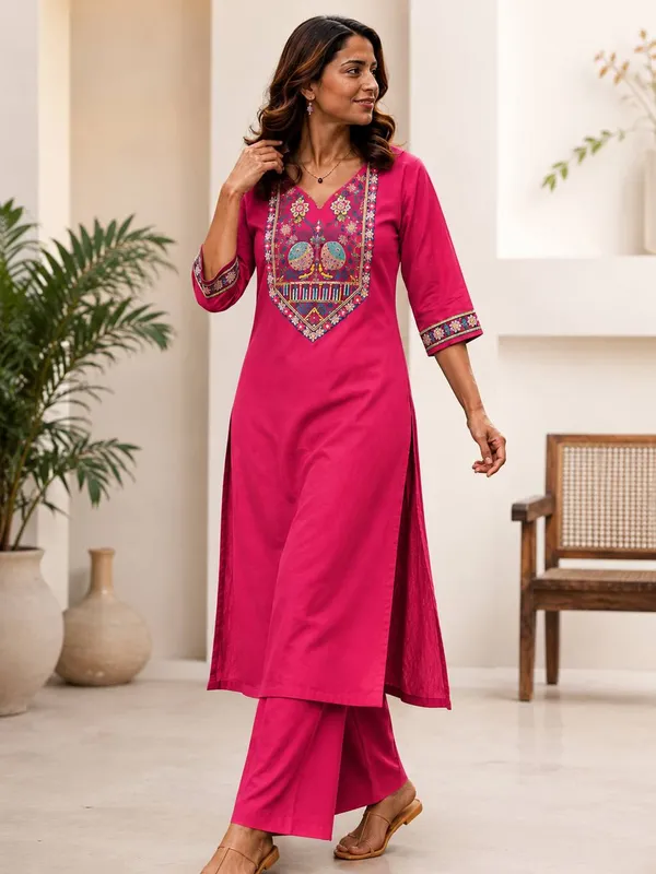 Pink_Cotton_Kurta_Set_For_Women