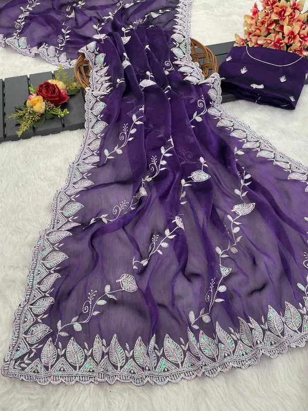 Purple_Chiffon_Saree_For_Women
