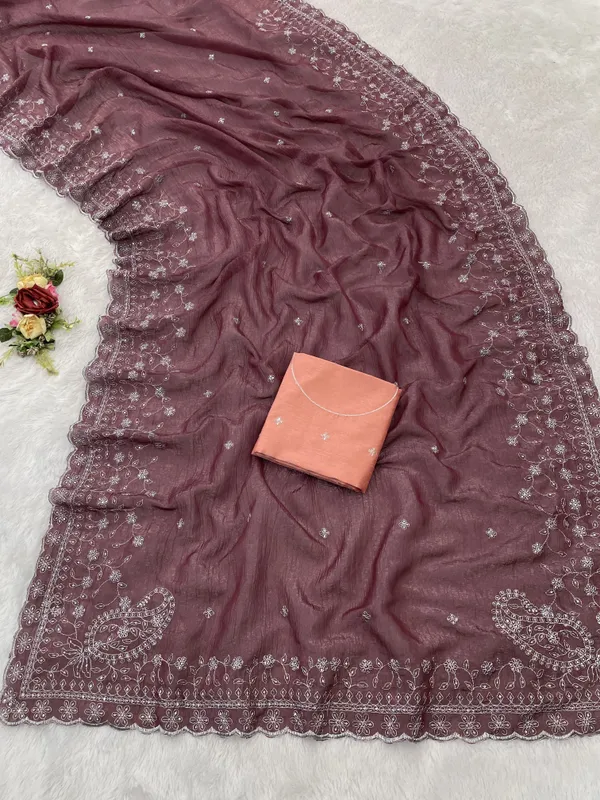 Mauve_Sheer_Embroidered_Saree_With_Blouse_Piece_for_Women