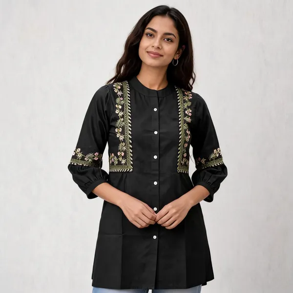 Black_Cotton_Kurti_For_Women