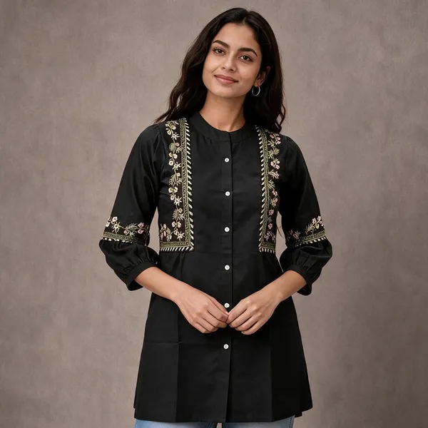 Black_Cotton_Kurti_For_Women