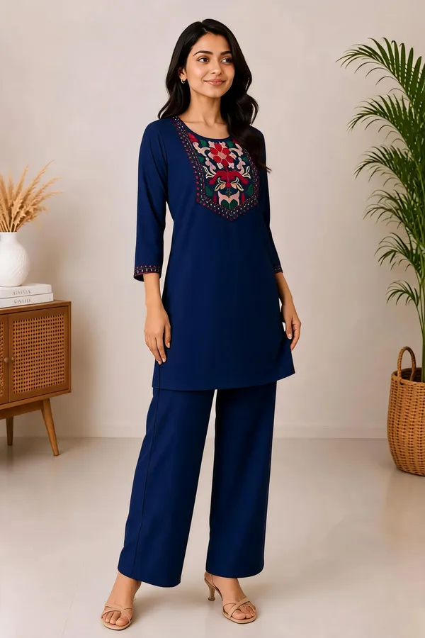 Navy_Blue_Cotton_Kurta_Set_For_Women